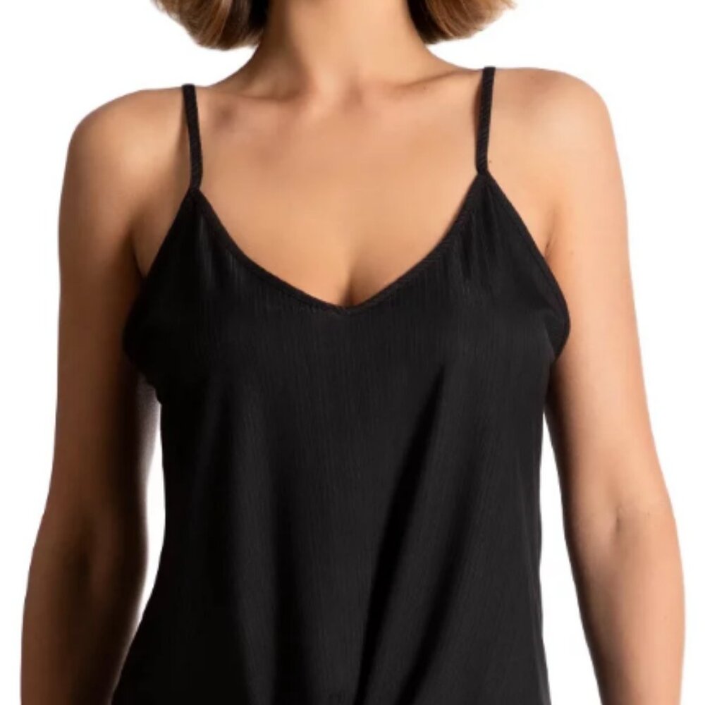Secret Treasures Knotted Cami Set Scoop Neck front tie Small 4-6 Black Soot New - Picture 11 of 14